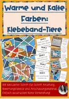 Vorschau - Mal- und Bastelvorlagen - Klebeband Tiere: Warme und kalte Farben - Deckblatt