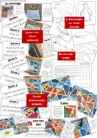 Vorschau - Mal- und Bastelvorlagen - Klebeband Tiere: Warme und kalte Farben - Seite 1