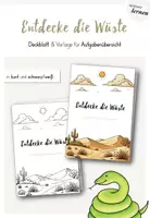 Vorschau - Arbeitsblätter - Entdecke die Wüste - Deckblatt und Aufgabenübersicht - Deckblatt
