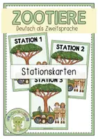 Vorschau - Stationenlernen - ZOOTIERE Stationskarten - Deckblatt