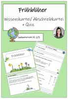 Vorschau - Aufgabenkarten - Frühblüher Abschreibkartei und Quiz - Deckblatt
