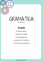 Vista previa - Hojas de trabajo - GRAMÀTICA el verb 5è - Portada