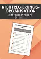 Vorschau - Arbeitsblätter - NGO (Nichtregierungsorganisation): Quiz - Richtig oder falsch? - Deckblatt