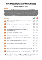 Vorschau - Arbeitsblätter - NGO (Nichtregierungsorganisation): Quiz - Richtig oder falsch? - Seite 1