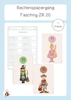 Vorschau - Arbeitsblätter - Rechenspaziergang ZR20 Karneval Fasching - Deckblatt