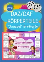 Vorschau - Spiele - DAZ Brettspiel: Quasselbrett Wortschatz "Körperteile" | Brettspiel deutsch | Plauderbrettspiel | Plauderbrett | Plauderspiel | Lass uns reden - Deckblatt