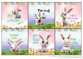 Vorschau - Mal- und Bastelvorlagen - Englische Kärtchen mit Sprüchen | Funny Easter Quotes | Frohe Ostern - Seite 3