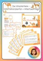 Vorschau - Arbeitsblätter - Wüstentiere - Texte (differenziert) & Arbeitsaufträge - Deckblatt