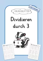 Vorschau - Arbeitsblätter - Dividieren durch 3 - Übungsblätter - Deckblatt