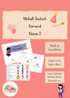 Vorschau - Arbeitsblätter - Miniheft Deutsch Karneval Klasse 2 - Deckblatt