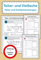 Vorschau - Arbeitsblätter - Teiler- und Vielfachenmengen - Deckblatt