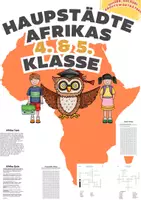 Vorschau - Arbeitsblätter - Hauptstädte/Länder Afrikas - Quizes, Suchsel, Kreuzworträtsel - Deckblatt