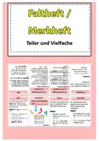 Vorschau - Merkblätter - Faltheft/Merkheft - Teiler und Vielfache (editierbar) - Deckblatt