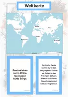 Vorschau - Arbeitsblätter - Der Große Panda – Steckbrief inklusive – Tiere Asiens – Montessori Lernkarten (Kontinente entdecken) - Seite 2