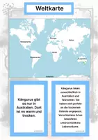 Vorschau - Arbeitsblätter - Das Känguru – Steckbrief inklusive – Tiere Australiens – Montessori Lernkarten (Kontinente entdecken) - Seite 2