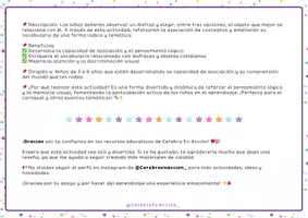 Vista previa - Tarjetas / Manipulativos - Actividad de Carnaval - ¿Qué objeto pertenece a cada disfraz? - página 1