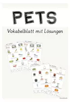Vorschau - Arbeitsblätter - Pets Zubehör: Vokabelblatt mit Lösungen - Deckblatt