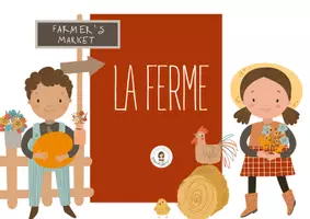 Aperçu - Affichage - Titre et étiquettes thème LA FERME - Page 1