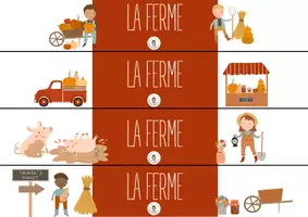 Aperçu - Affichage - Titre et étiquettes thème LA FERME - Page 2