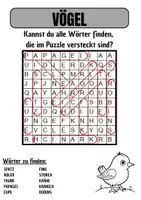 Vorschau - Spiele - Wortsuche Thema VÖGEL mit Lösung - DaZ/DaZ/Deutsch - Seite 1