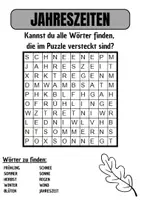 Vorschau - Spiele - Wortsuche Thema JAHRESZEITEN mit Lösung - DaZ/DaZ/Deutsch - Deckblatt