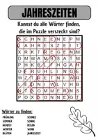 Vorschau - Spiele - Wortsuche Thema JAHRESZEITEN mit Lösung - DaZ/DaZ/Deutsch - Seite 1
