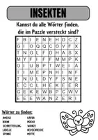 Vorschau - Arbeitsblätter - Wortsuche Thema INSEKTEN mit Lösung - DaZ/DaZ/Deutsch - Deckblatt