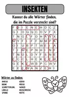 Vorschau - Arbeitsblätter - Wortsuche Thema INSEKTEN mit Lösung - DaZ/DaZ/Deutsch - Seite 1