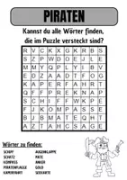 Vorschau - Spiele - Wortsuche Thema PIRATEN mit Lösung - DaZ/DaZ/Deutsch - Deckblatt