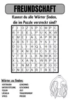 Vorschau - Spiele - Wortsuche Thema FREUNDSCHAFT mit Lösung - DaZ/DaZ/Deutsch - Deckblatt