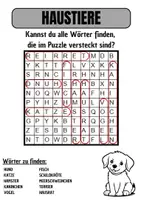 Vorschau - Spiele - Wortsuche Thema HAUSTIERE mit Lösung - DaZ/DaZ/Deutsch - Seite 1