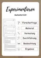 Vorschau - Experimente - Experimentieren - Tafelmaterial und Protokoll - Deckblatt