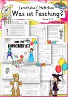 Vorschau - Arbeitsblätter - Was ist Fasching Fastnacht Karneval Klasse 4 5 Ethik Lesetexte Deutsch Leseverständnis fächerübergreifend Freiarbeitsheft Klassenlehrerunterricht - Deckblatt