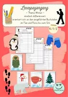 Vorschau - Arbeitsblätter - Lesespaziergang Winter (Kl. 1/2) - für Flex und Flora - Deckblatt