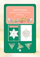 Vorschau - Arbeitsblätter - Legestern Frühling Wortebene Klettmappe und Legematerial - Deckblatt