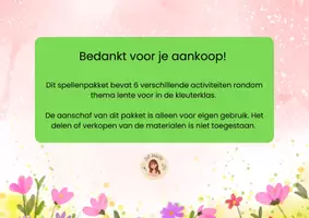 Voorbeeld - Spellenpakket thema Lente - Pagina 1