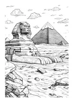 Vorschau - Arbeitsblätter - Altes Ägypten Kunst Zwischendurch Ausmalbilder Sphinx Pharaoh Materialpaket - Seite 2