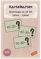 Vorschau - Aufgabenkarten - Karteikarten - Rechnungen im ZR 100: Zehner - Zehner - Deckblatt