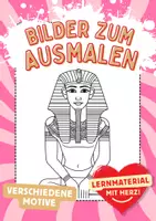 Vorschau - Arbeitsblätter - Altes Ägypten Kunst Ausmalbilder Bilder ausmalen Sphinx Malbuch - Deckblatt