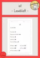 Vorschau - Arbeitsblätter - Leseblatt "ist" Klasse 1 - Deckblatt