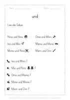 Vorschau - Arbeitsblätter - Leseblatt "und" Klasse 1 - Seite 2