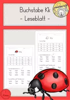 Vorschau - Arbeitsblätter - Leseblatt Kk Klasse 1 - Deckblatt