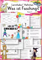 Vorschau - Arbeitsblätter - Was ist Fasching Fastnacht Karneval Klasse 3 Ethik Deutsch Lesetexte Leseverständnis Freiarbeitsheft Klassenlehrerunterricht fächerübergreifend - Deckblatt