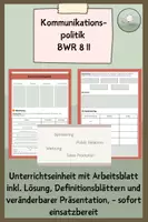 Vorschau - Stundenentwürfe - Kommunikationspolitik BWR 8 II - Deckblatt