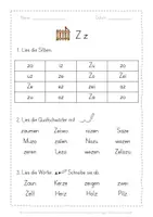 Vorschau - Stundenentwürfe - Leseblatt Zz Klasse 1 - Seite 2