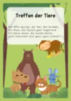 Vorschau - Spiele - Klatsch- und Bewegungsreim für Kinder: Treffen der Tiere - Deckblatt