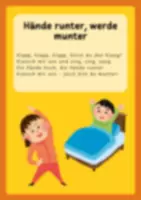 Vorschau - Spiele - Klatsch- und Bewegungsreim für Kinder: Hände runter, werde munter - Deckblatt