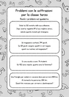 anteprima - Esercizi - Problemi con le sottrazioni per la classe terza della scuola primaria - Pagina 3