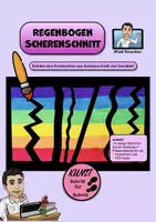Vorschau - Stundenentwürfe - KUNST Schritt für Schritt: Regenbogen Scherenschnitt (Deckfarbenmalerei) - Deckblatt