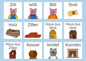 Vorschau - Arbeitsblätter - Dräi kleng Schwäin - Seite 1